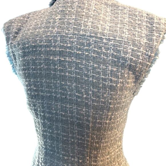 NWOT Maeve by ANTHROPOLOGIE Button Shirt Dress Tweed Light Blue Lined 2 Petite - Picture 7 of 12